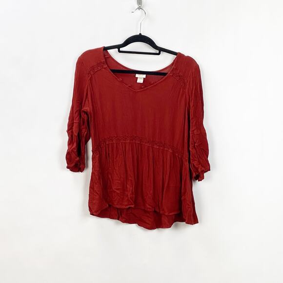 Mossimo Large Womens Sienna Boho Popover Top - Picture 1 of 6